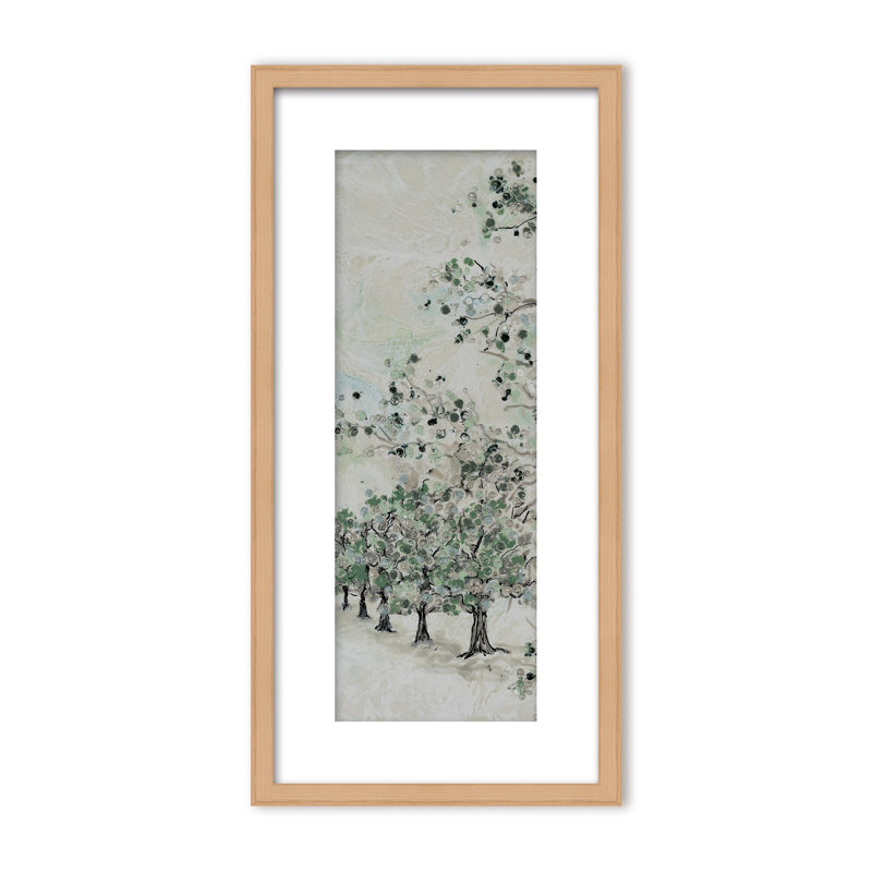 Nature Inspired "Budding Spring" Canvas Wall Art By , 16" H x 8" W x 1.125" D, Black, Framed Print