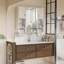 Armoire à pharmacie de salle de bain avec miroir, armoire de rangement murale pour salle de bain, portes à miroir