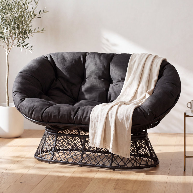 Ariyelle Upholstered Accent Chair, Black Polyester Blend
