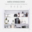 Miroir à double porte pour salle de bain - 31,5 po x 23,5 po, style tendance, espace abondant, système de charnières silencieux, attrait moderne blanc avec tablettes réglables, grande capacité de rangement, charnières,