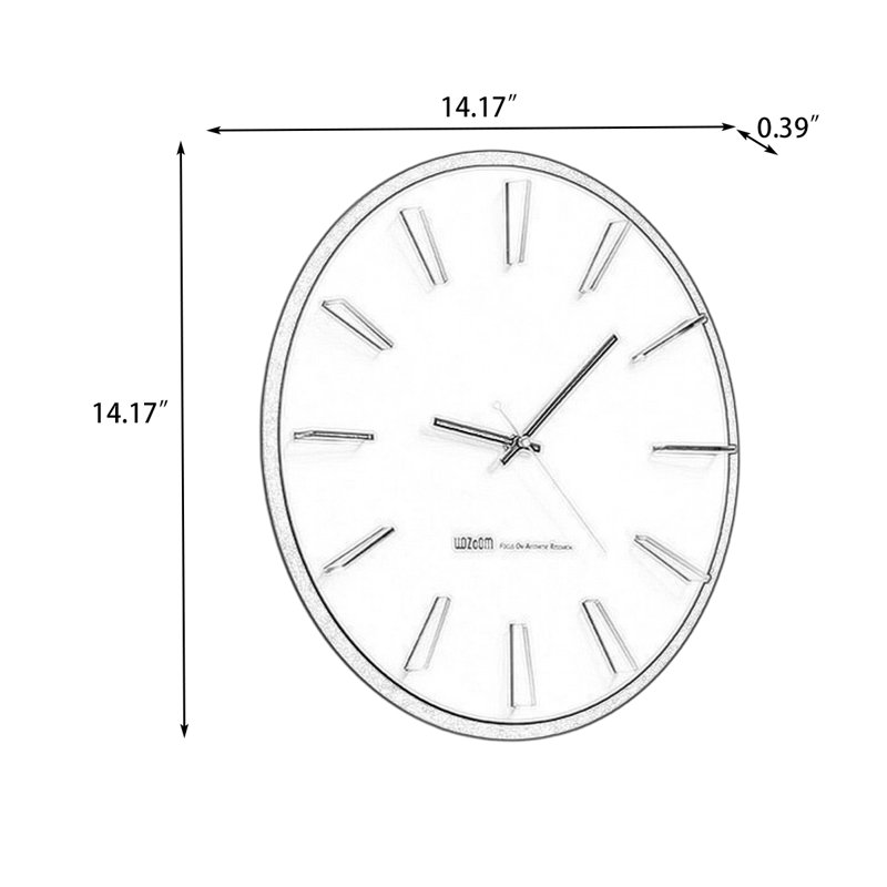 Beige Minimalist Bar Marker Round Wall Clock