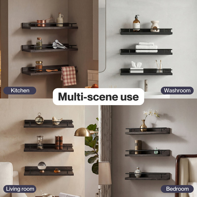 Solid Wood, Paulownia Wood Floating Shelf