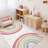Rainbow Polka Dot Kids Area Rug - Washable, Non-slip, Soft Cushioned Carpet For Nursery, Bedroom, Classroom, 3x5 Feet