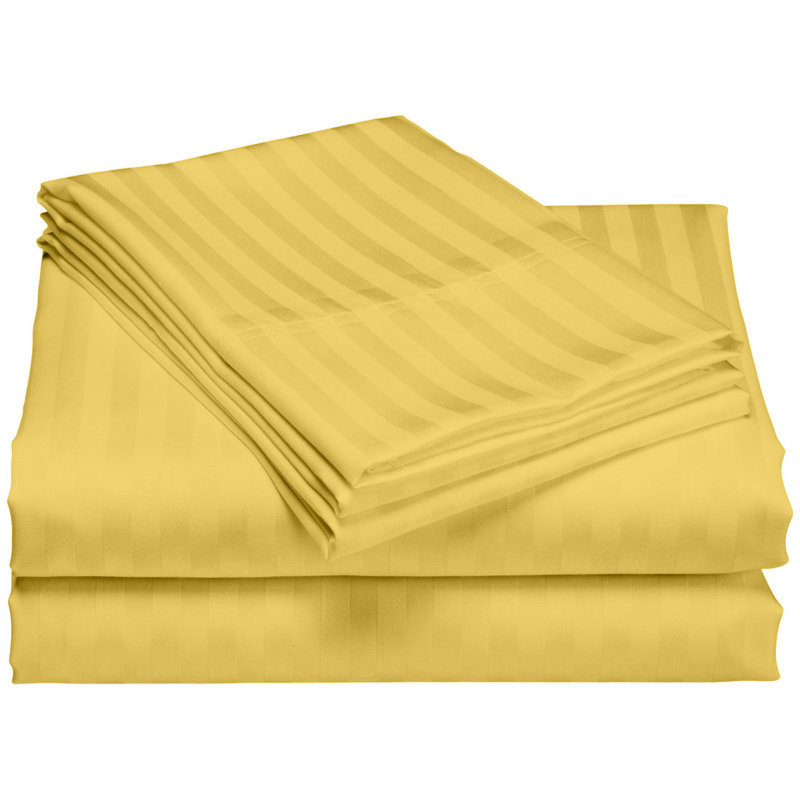 Twin Black Striped Egyptian Cotton Deep Pocket Sheet Set