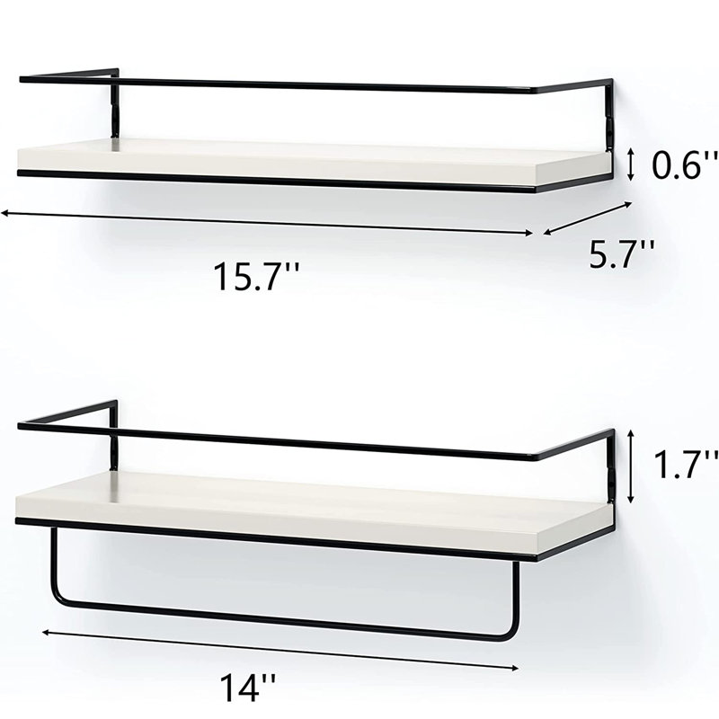 Odus 15.7'' W Metal Storage Rack, White/Black