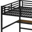 Lit mezzanine en métal avec prise de courant et éclairage à DEL, peu encombrant-1987157826