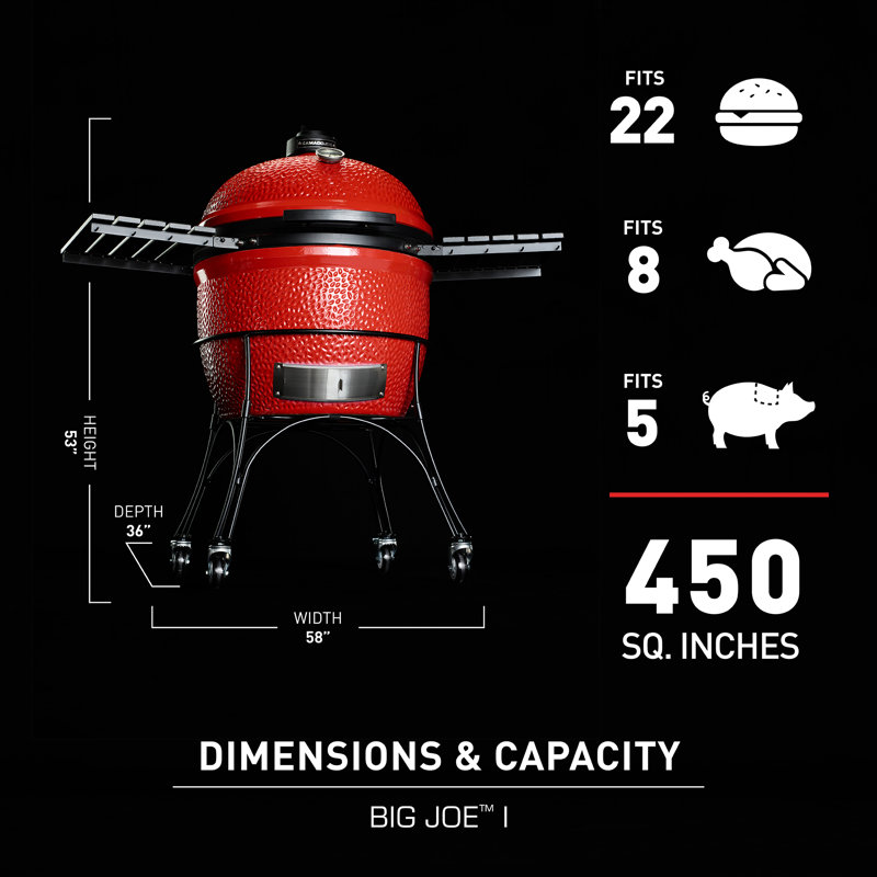 Big Joe I 24-inch Charcoal Grill in Red