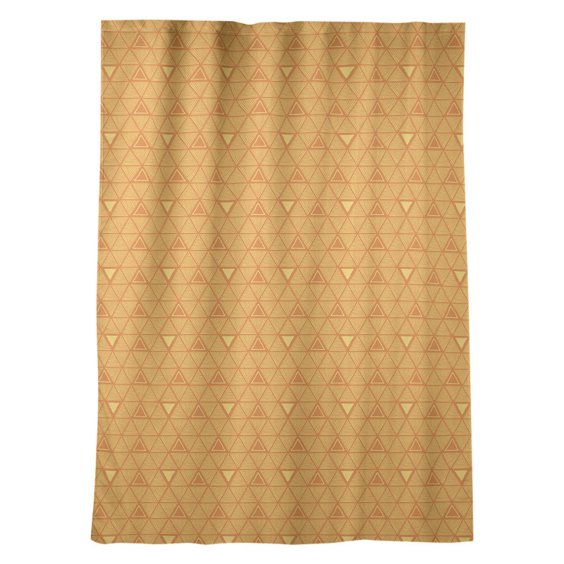 Classic Hand Drawn Triangles Geometric Room Darkening Thermal Rod Pocket Single Curtain Panel, Dark Orange/Yellow