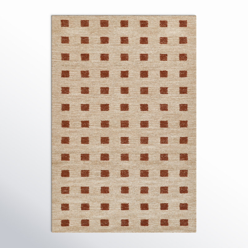 Lanora Hand Tufted Wool Geometric Rug, Rectangle 3'6" x 5'6"