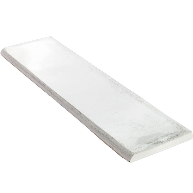 Carreau de faïence en porcelaine 12 po x 3 po Moze, Blanc