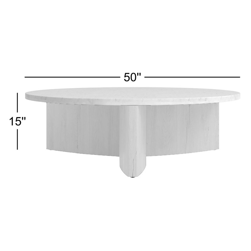 Toli Marble Coffee Table, Light Gray/Brown