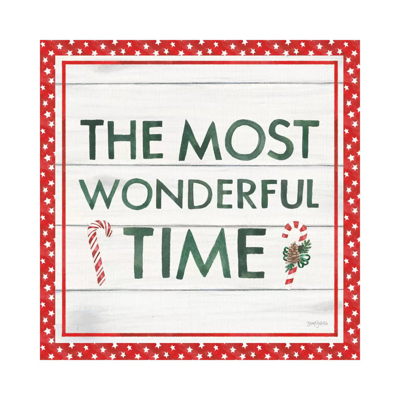 Welcome Christmas Sign by Jenaya Jackson - Wrapped Canvas Gallery-Wrapped Canvas Giclée, 30.48 cm H x 30.48 cm W