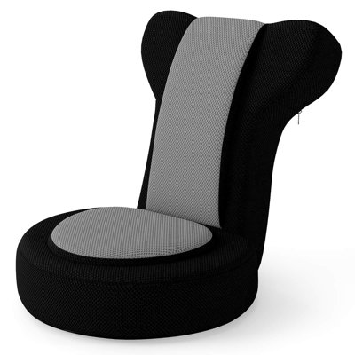 Lazy Sofa Chair with Adjustable Headrest & Backrest, Sponge Padded Seat,Metal Frame