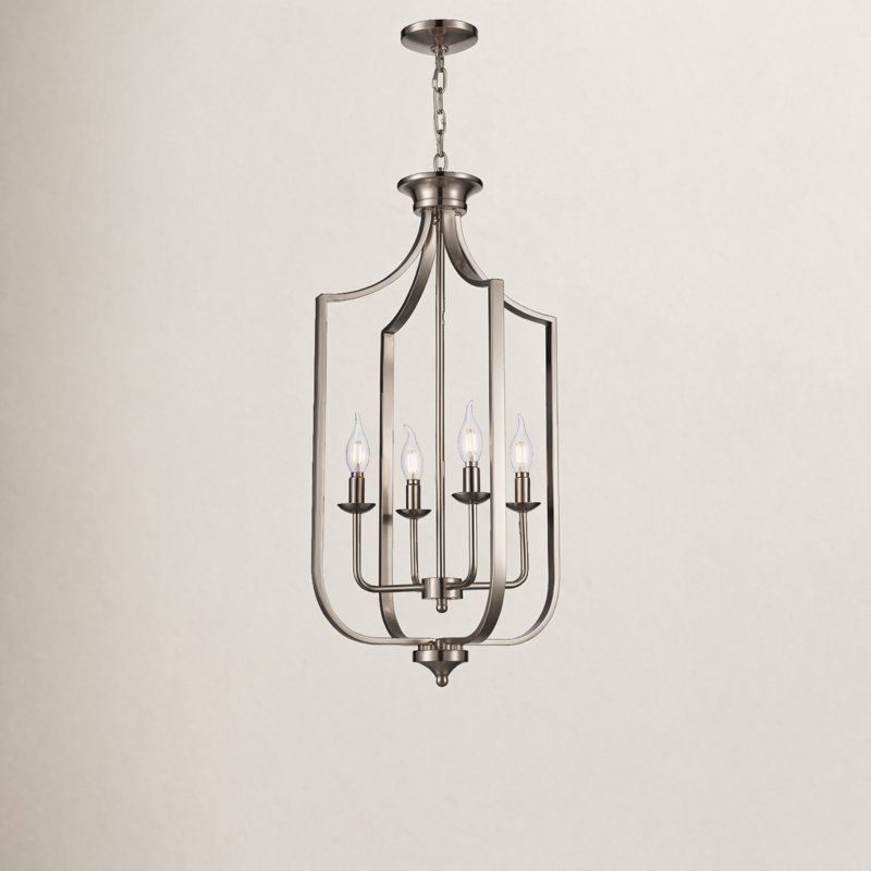 Rayna 4-Light Chandelier, Large, Brushed Nickel