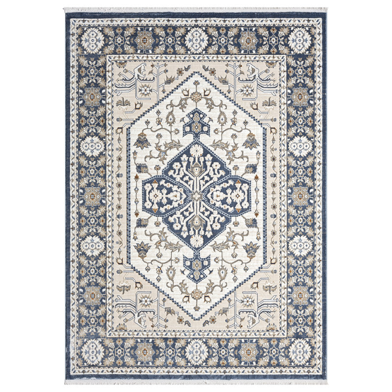 Tapis bleu uni United Weavers Carllene Suzy, Rectangle 5 pi 3 po x 7 pi 2 po