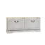 Banc de rangement pour chaussures avec 2 tiroirs rabattables et tablette réglable pour le vestibule, le couloir, la chambre à coucher - blanc antique