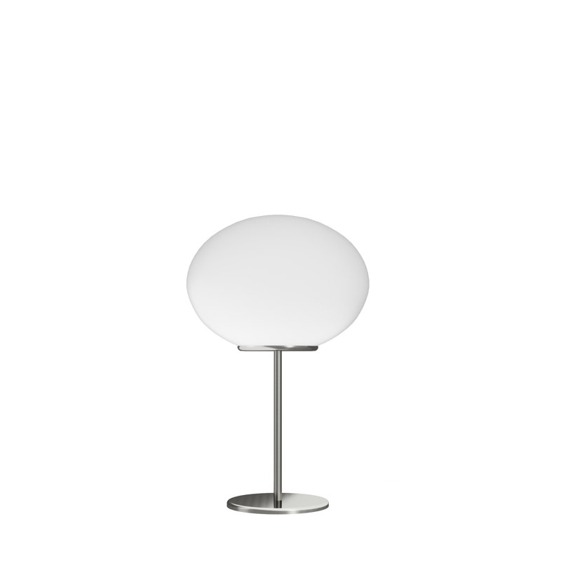 Lucciola Table Lamp M White Matt Satin Nickel E26 Ul, 24" H x 8" W x 8" D