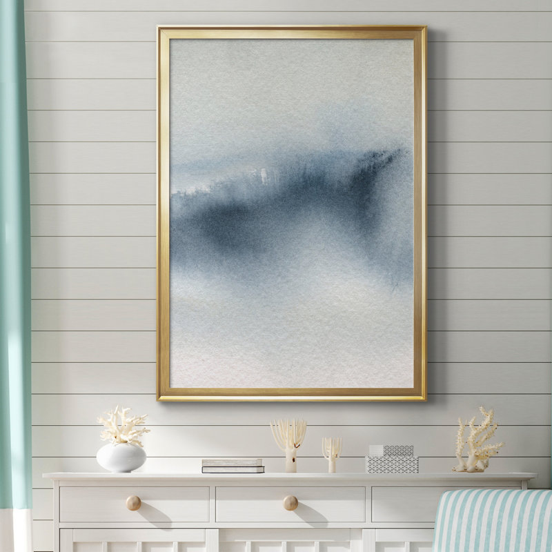 Summer Rain I - Peinture sur toile encadrée, H 18,5 po x l 24,5 po x P 1,5 po, Cadre doré