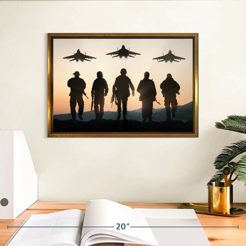Air Force, Floating Frame Gold, 13" X 9"