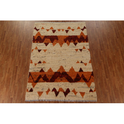 Tapis marocain tribal en laine fabriqué à la main 7 x 10