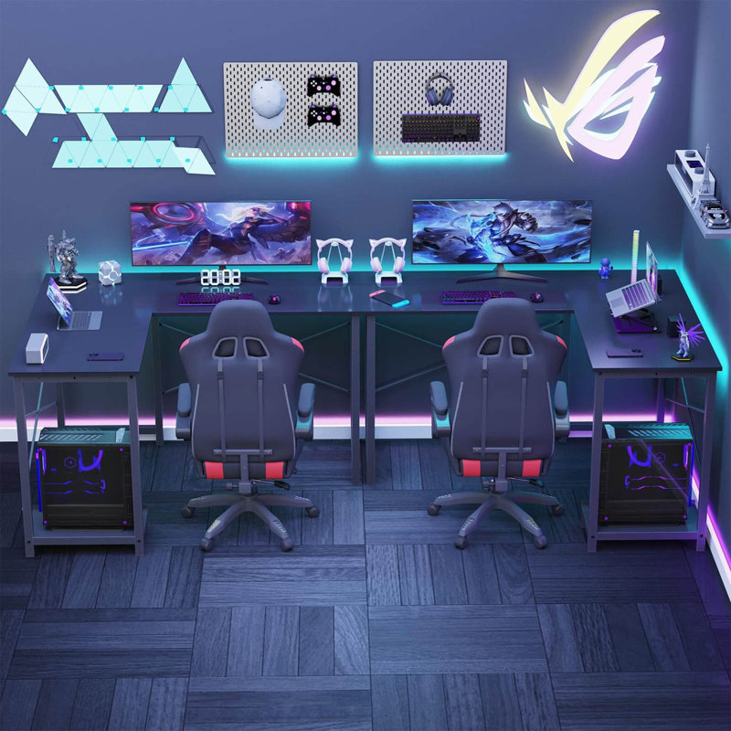 Bureau de jeu en L, Noir