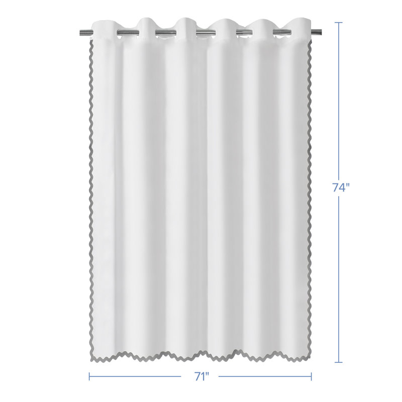 Rideau de douche hydrofuge sans bord ni crochet, Gris
