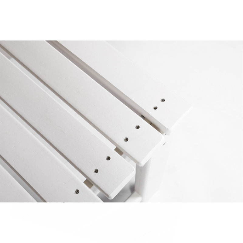 Banc Adirondack sans dossier avec texture en bois, siège en bois de poly pour patio, cour arrière, balcon, résistant aux intempéries avec protection UV