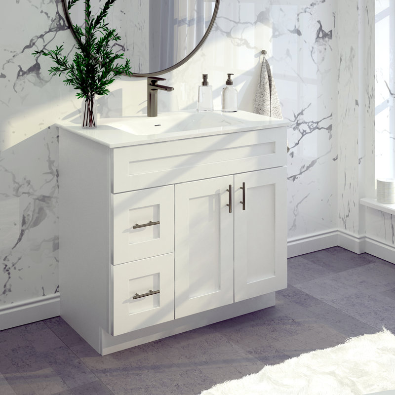 Base de meuble-lavabo 36 po avec tiroir blanc