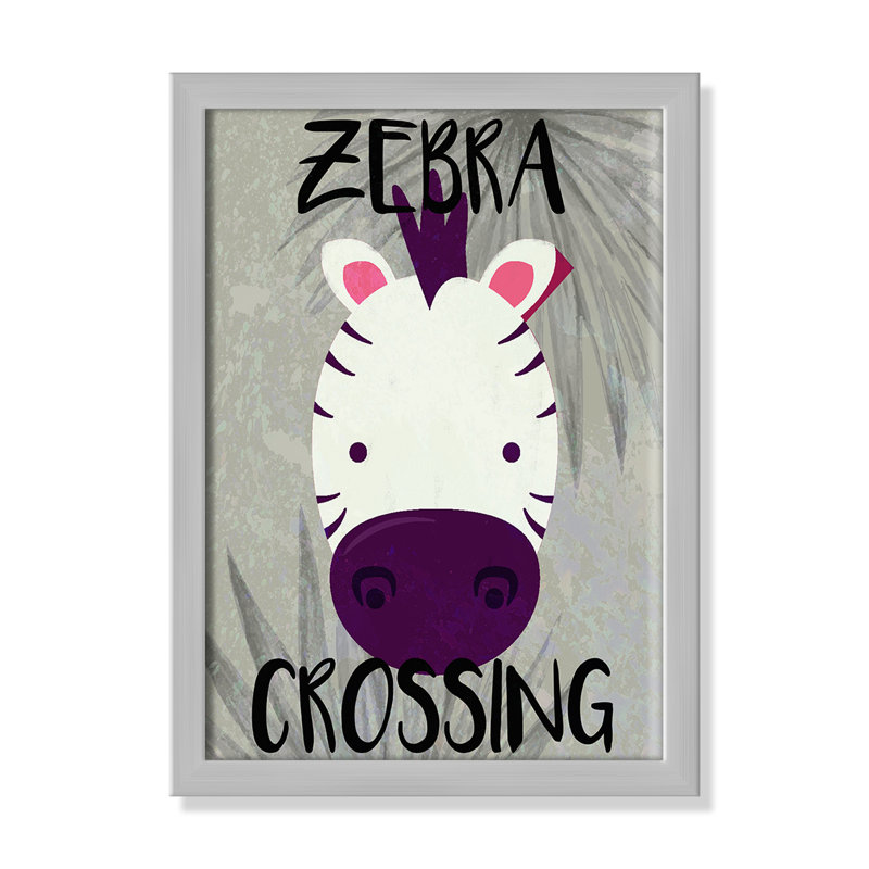 Impression sur papier Zebra Crossing, H 14 po x l 10 po x P 1,18 po, Encadré de boîte noir