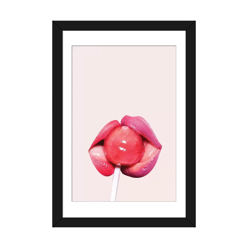 «Lollipop», impression sur toile, H 24 po x l 16 po x P 1 po, Papier d'art encadré noir, Blanc