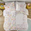 Housse de couette en coton avec coussin rond et motifs floraux réversibles