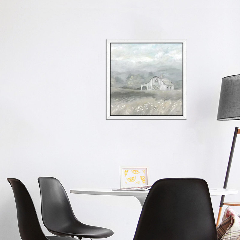 Country Meadow Farmhouse Neutral by Cynthia Coulter - Print on Canvas, 93.98 cm H x 93.98 cm W, White Framed