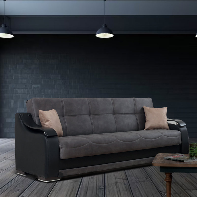 Rosetti Leather Match Convertible Sleeper Sofa Bed 