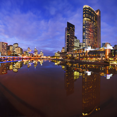 Yarra River At Twilight Square by Travellinglight - Wrapped Canvas Print