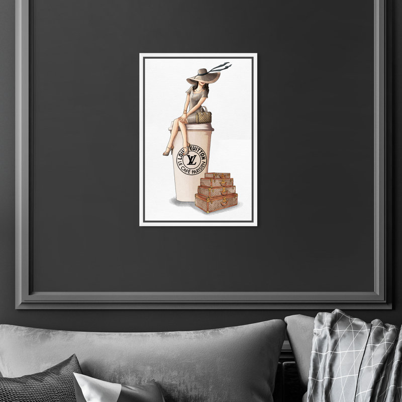 Cafe Au Lait " Cafe Au Lait Paris Dark " by Oliver Gal, 15" H x 10" W
