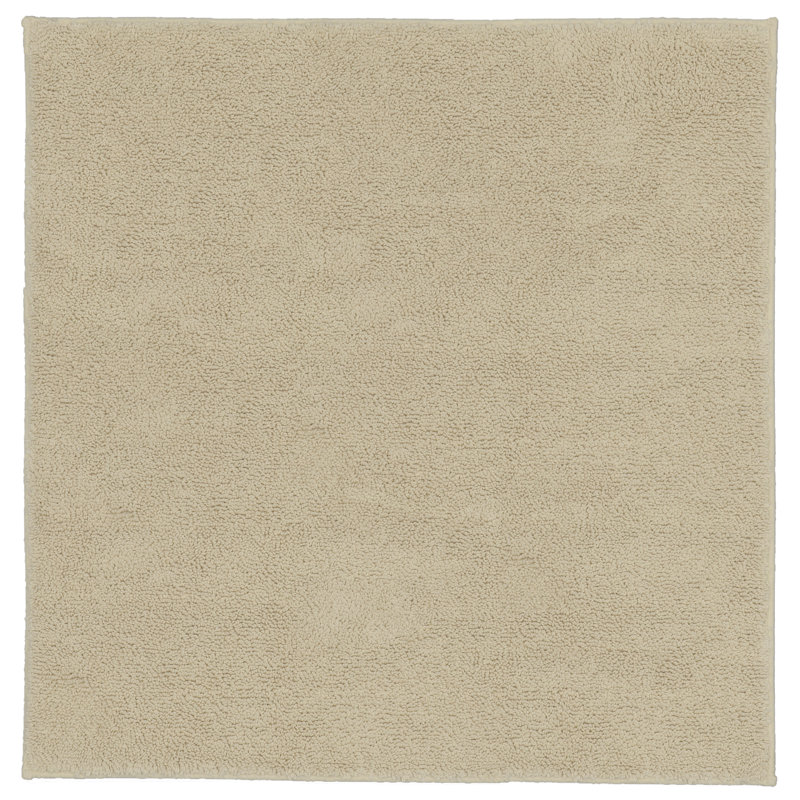 Roanoke Cotton Bath Rug with Non-Slip Backing, 24"W x 24"L, Natural