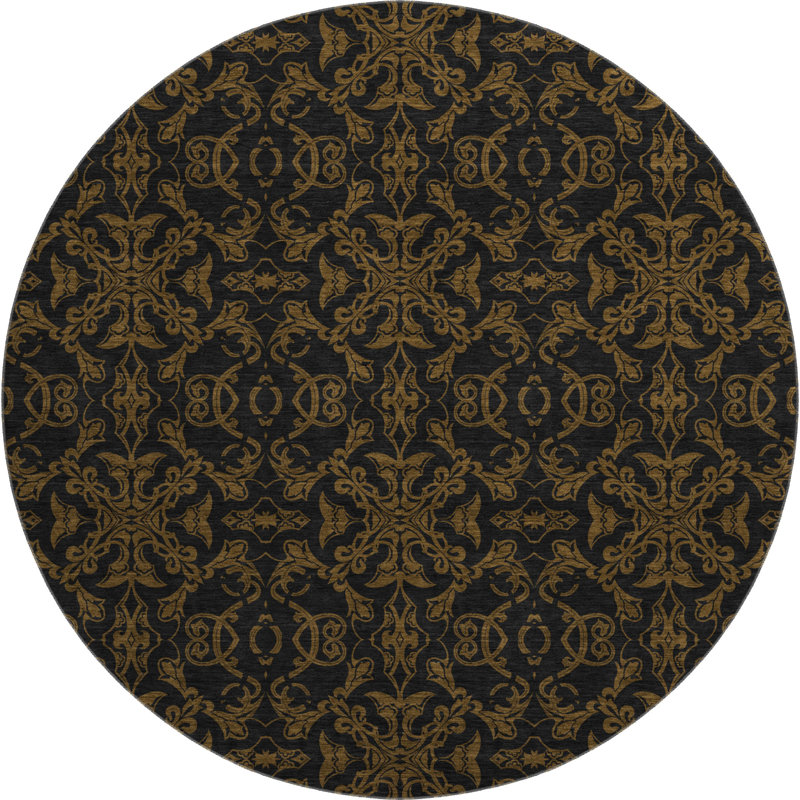Premium Machine Washable Prisco Brown Rug, Round 8'