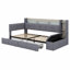 Lit de jour contemporain rembourré avec repose-pieds, tablettes, tiroirs, éclairage DEL et port USB-1286038578