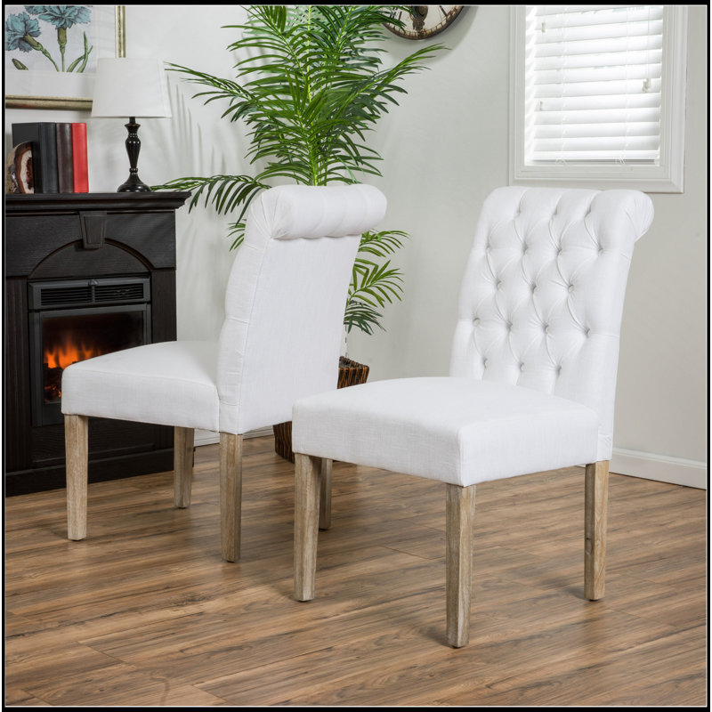 BROXTON TUFT DINING ROLLTOP KD MP2 (Set Of 2), Brown, White