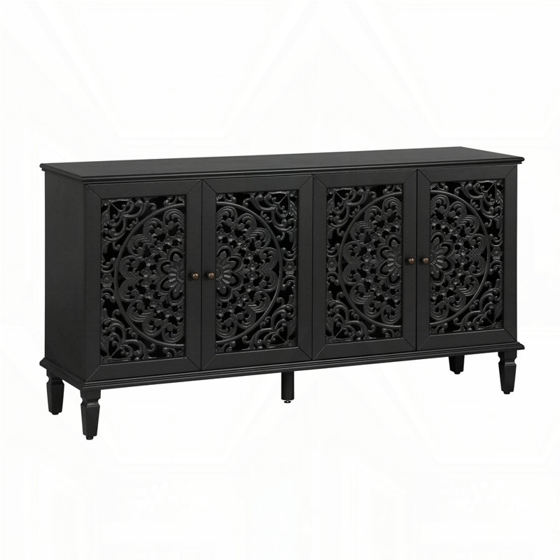 Retro Cabinet with Floral Carvings