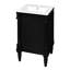 Meuble-lavabo de salle de bain moderne - noir, rétro, peu encombrant et bois massif, lavabo en céramique avec trou de trop-plein de style rétro noir, meubles, rangement spacieux, fonction de nettoyage facile-279249960