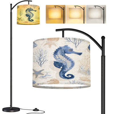  Lampe arc sur pied marine dessiné à la main coquillages étoiles hippocampe corail pour impressions sur textile