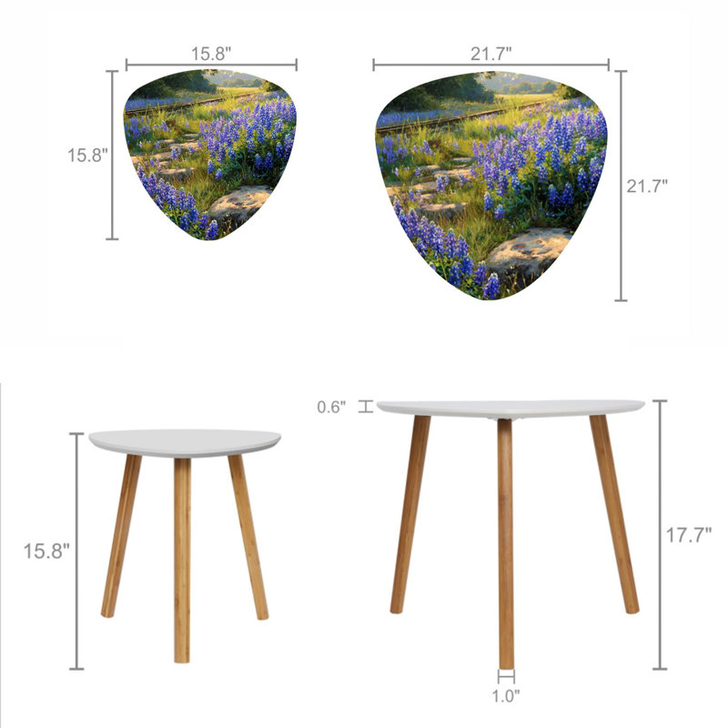 Ensemble de 2 tables basses gigognes Triangle
