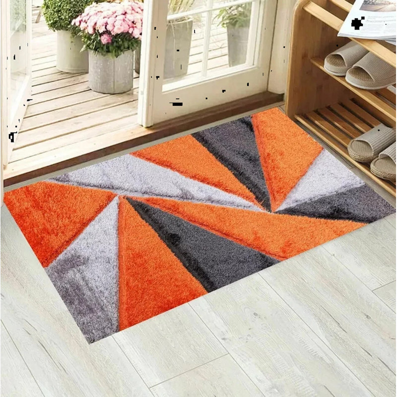 Geometric Shag Area Rug, Rectangle 60 x 110 cm