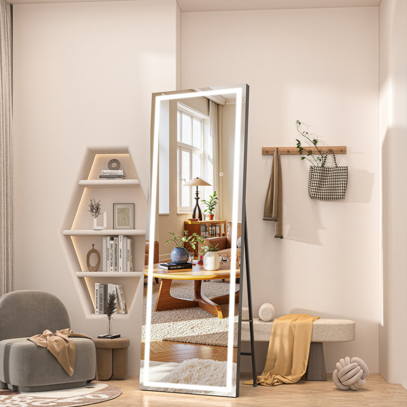 Ivy Bronx LED Bathroom Mirror with Lights – Tempered Glass, Anti-Fog, Dimmable, 3 Color Modes, Wall-Mounted & 3-Year Warranty