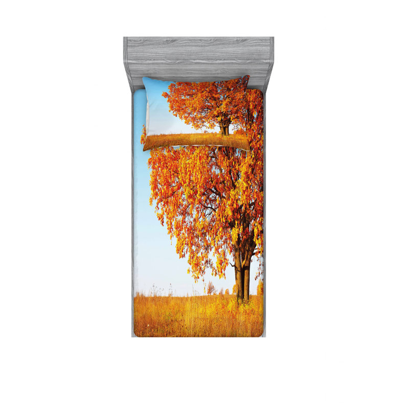 Ensemble de draps Lonely and Oak Tree, Ensemble de draps pour lit simple TG + drap-housse