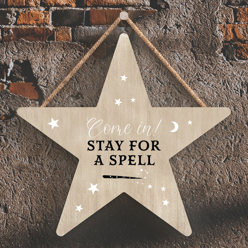 Witch Come In Wooden Star Plaque