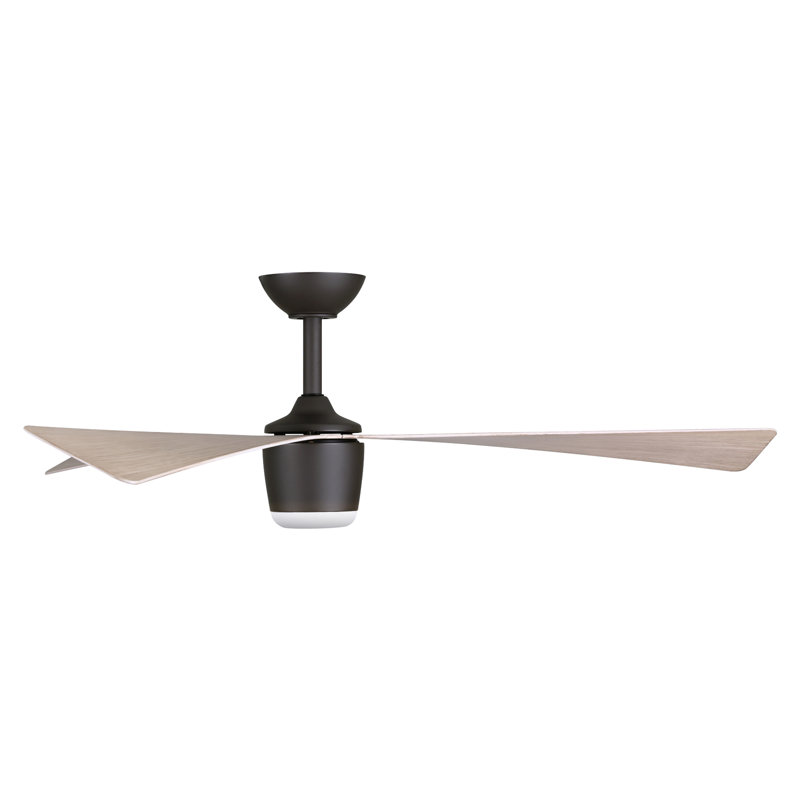 Ventilateur de plafond à DEL intérieur / extérieur Elavan, Bois brun, Bronze