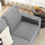 Canapé en tissu 83,86 po pour la chambre à coucher - 3 avec porte-gobelets, rembourrage respirant gris moderne, salon, chambre à coucher et bureau résilient