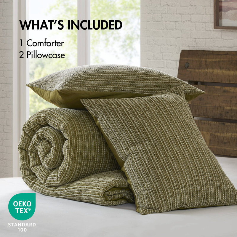 Ensemble de literie confortable en coton, texture gaufrée, charme rétro pour toute chambre à coucher